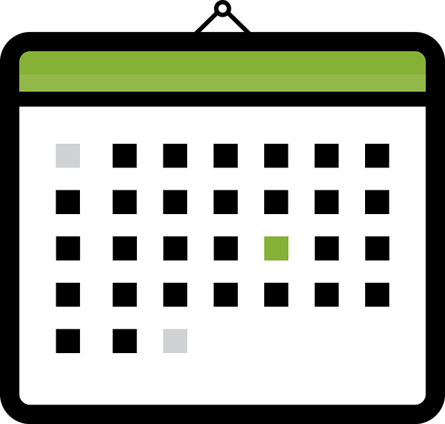 Un calendrier avec une date identifiée dans une case verte